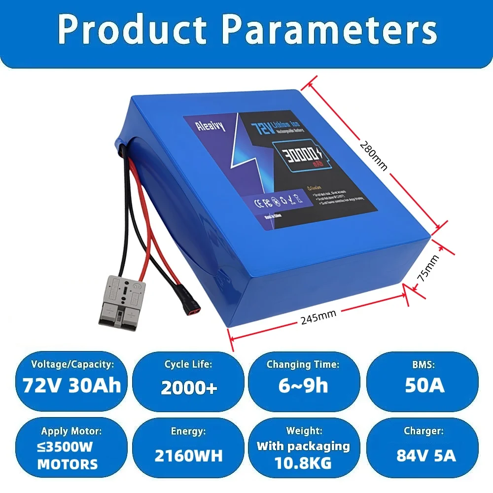 72V Pil 20S4P 20AH 20S6P 30AH  - 72V 30Ah Lifepo4 Battery Pack incelemesi ve fiyatı